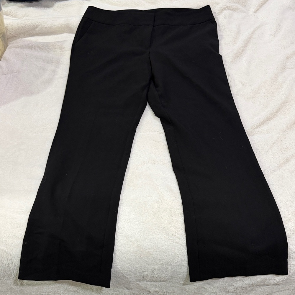 Ann Taylor Black Wide-Leg Ponte Pants